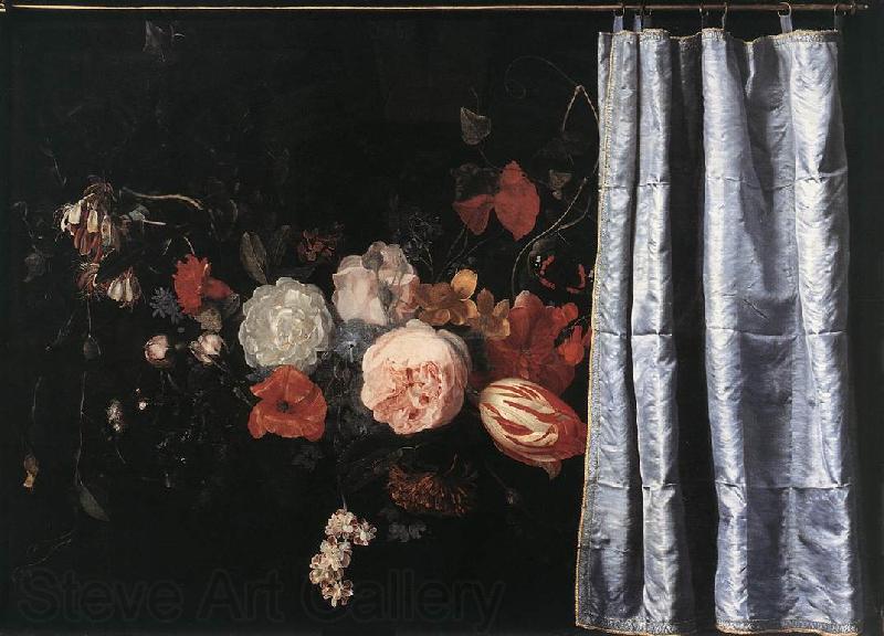 SPELT, Adrian van der Flower Still-Life with Curtain  uig